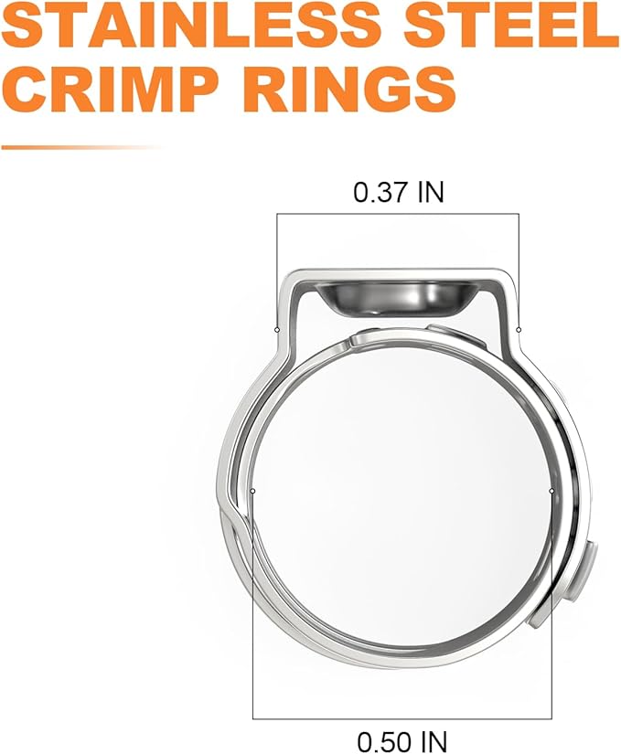 GASHER 140Pack 1/2 Inch Pex Cinch Clamp Rings, Stainless Steel PEX Crimp Ring Pex Clamp Tool for PEX Tubing Pipe Fitting Connections