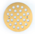 4-1/4 Inch Screw-in Round Floor Drain Cover Replacement Shower Drainer Grates (Brushed Golden)