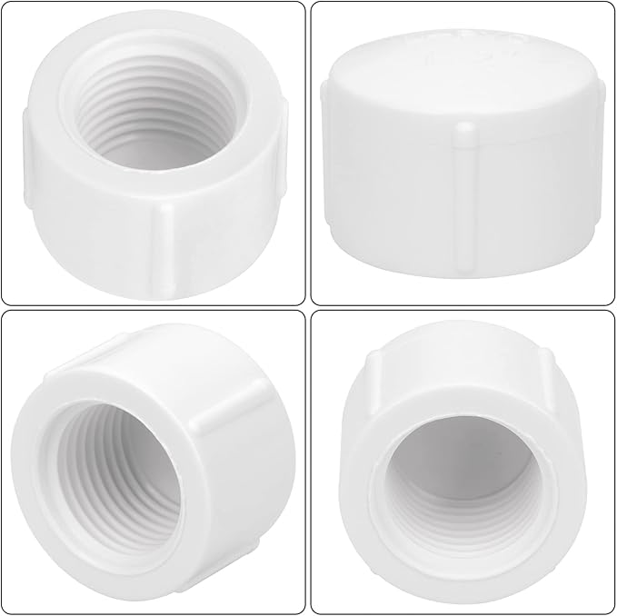 20Pack 1/2 Inch Female PVC Pipe End Cap 1/2 Inch Female Threaded Plug Adapter, SCH 40 PVC Pipe threaded Cap Fitting 1/2" PVC Pipe Female Plug Socket for Plumbing Water Line, White