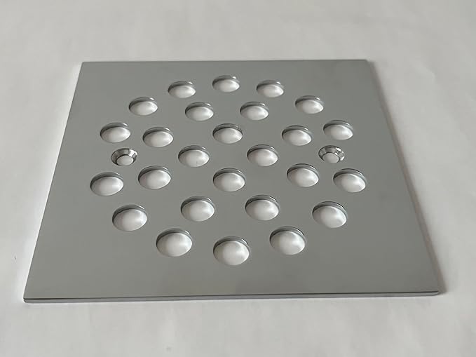 4-1/4 Inch Screw-in Square Floor Drain Cover Replacement Shower Grates with Screws (Chrome)