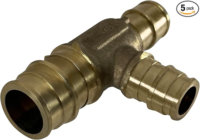 XFITTING Pex A 3/4 Inch x 1/2 Inch x 1/2 Inch Pex Tee, 201-1-5=5XX, 5 Pieces