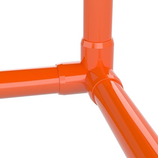 FORMUFIT 1-1/4" 3-Way Elbow Furniture Grade PVC Fitting in Orange, Made in USA, UV-Resistant, Impact-Proof, 1.660" Actual Socket Diameter (Pack of 4)
