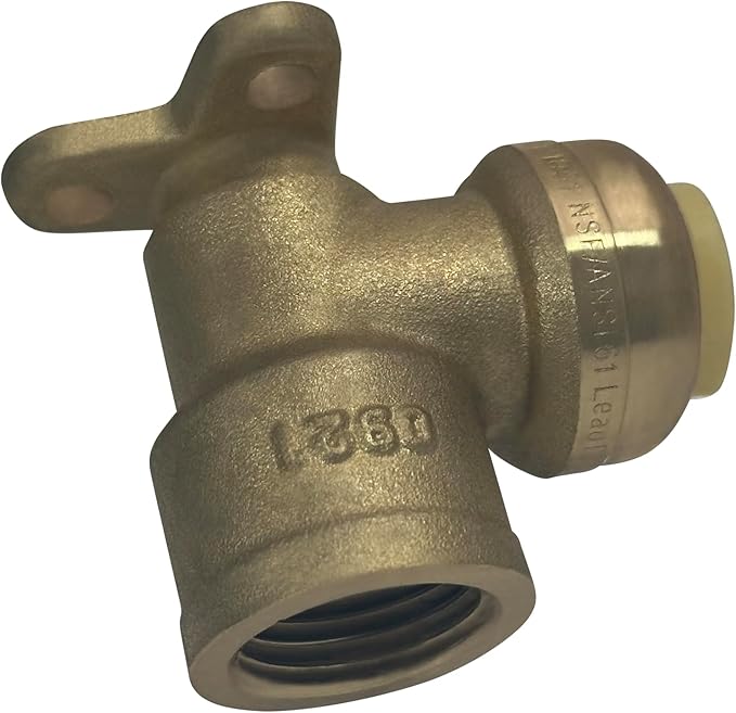 XFITTING Push Fit 1/2 Inch x 1/2 Inch Female NPT Elbow with Drop Ear, 10 Pieces