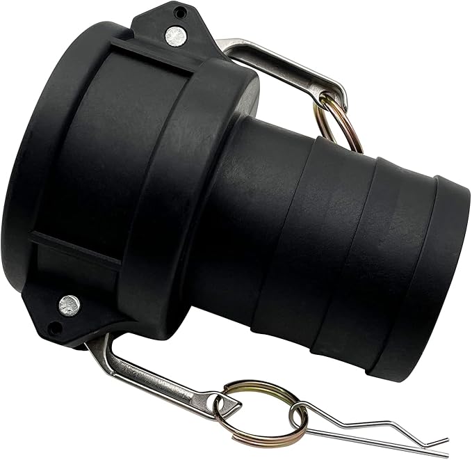 2PCS Camlock Fittings Poly C-150 1-1/2" Type C Standard Couplings Cam lock Fittings Polypropylene Cam Groove Fitting Female Camlock with a Hose Shank (1.5 inch, Type C)