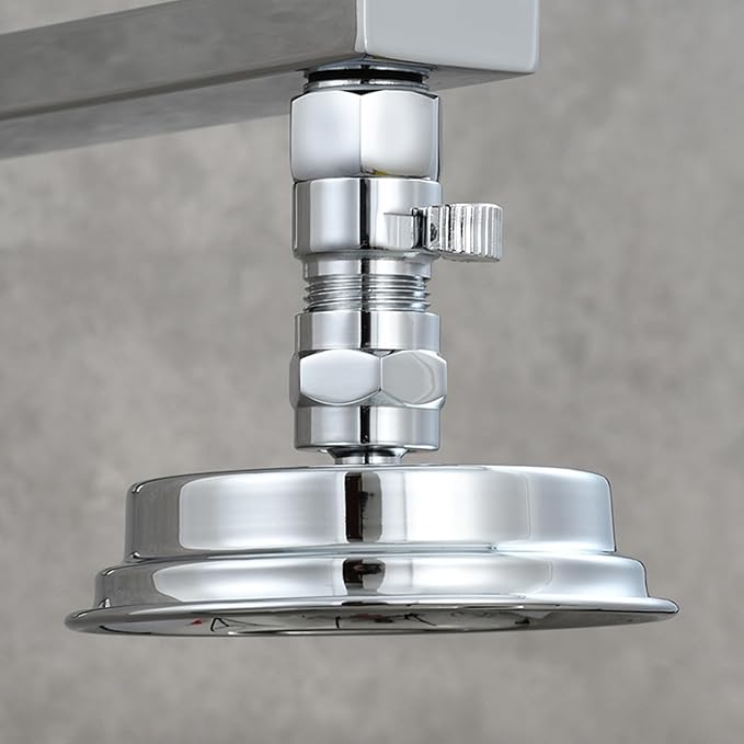 Shower Head Shut Off Valve - Matel Water Flow Control Valve Pressure Regulator G1/2 IPS Brass Shut off Valve, RV Hose Flow Restrictor for Handheld Shower or Bidet Sprayer, Chrome
