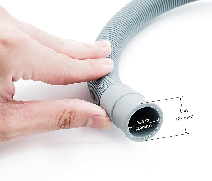 16.4ft Washing Machine Drain Hose, Universal Drain Hose Extension Kit for Washer, Dishwasher, Flexible Discharge Hose for LG/ GE/ Samsung, Fit up to 1-1/2 Inch Drain Outlets (16.4)