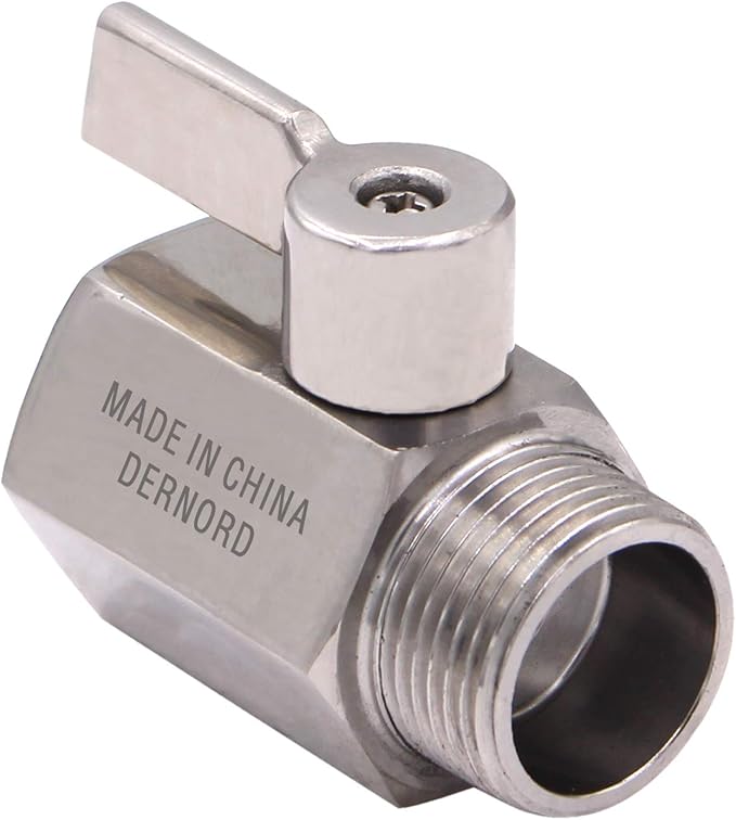 DERNORD NPT Ball Valve 3/4" NPT Famale x Male Thread with Stainless Steel 304 Handle(Pack of 2)