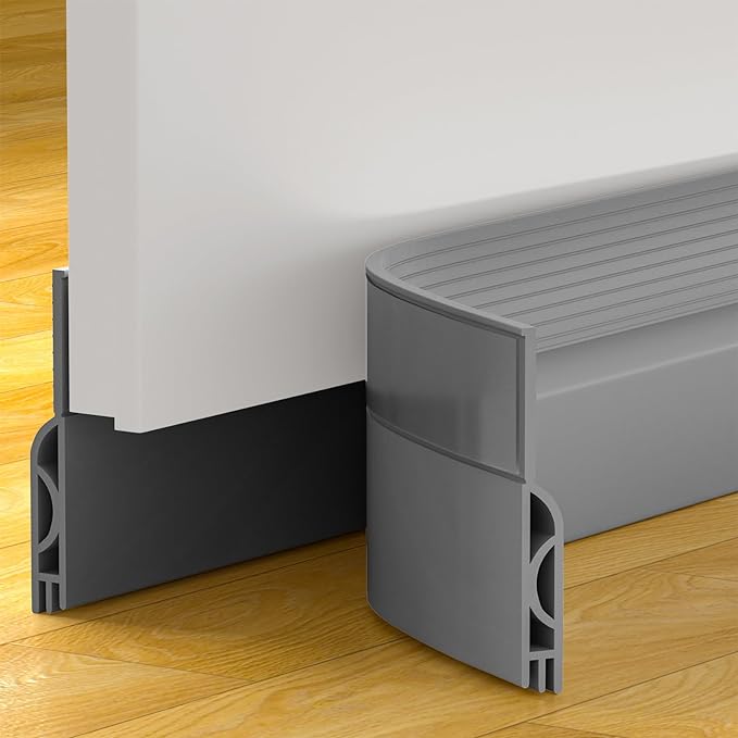 Door Draft Stopper, Door Sweep for Bottom of Door, Weather Stripping Door Seal, Under Door Gap Filler, Under Door Draft Blocker Soundproof/Insulator, Door stoppers (Grey, 78‘’)