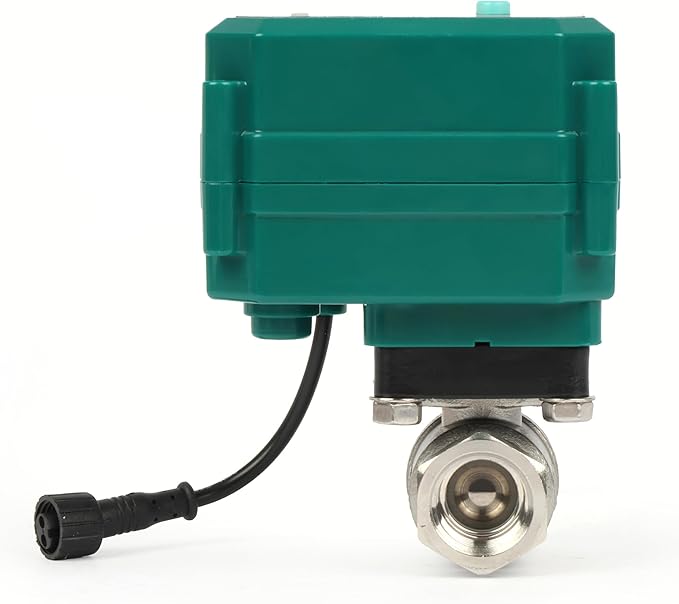 U.S. Solid 1/2" Smart Motorized Ball Valve - Stainless Steel Remote App Mobile-control Electrical Ball Valve with Manual Switch, Plug Connection