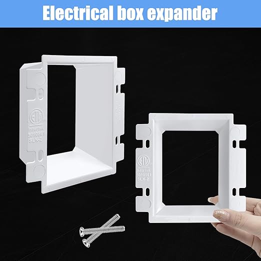 10Pcs BE2 Electrical Outlet Box Extenders with 40 PCS Screws, (2-Gang) Electrical Power Outlet Box Extender，Single Gang Box Extender Electric Box Extender 2 Gang Power Switch Receptacles Accessories