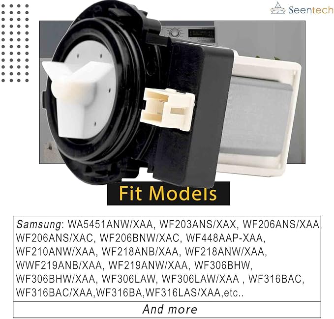 DC31-00054A Washer Drain Pump by Seentech - Compatible Samsung Washing Machines - Replaces Part Numbers AP4202690, 1534541, DC31-00016A, PS4204638