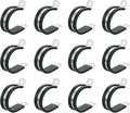 uxcell 1-3/8"(34mm) Cable Clamp, 304 Stainless Steel Rubber Cushioned Insulated R Shape Metal Clamp Tube Holder for Pipe Hose Wire Cord Installation 12Pcs