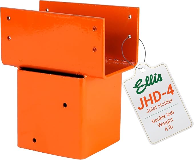 Ellis Manufacturing Company - Double 2x6 Joist Holder for 4x4 Post - Secure in Crawl Space - Metal Support, Wall Mount Bracket for Construction & Stability Applications
