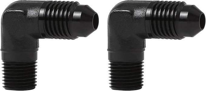 EVIL ENERGY 4AN to 1/8" NPT Male 90 Degree Fitting Adapter Aluminum 2PCS