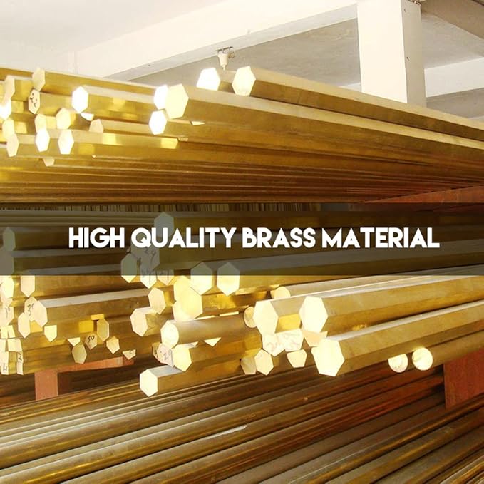 HQMPC Solid Brass Pipe Fitting Male Pipe, Hex Nipple Gas Connect Adapter Brass Union Coupler Adapter 1/2"NPT 6Pcs