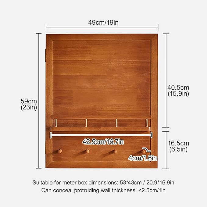 Elegant Electric Meter Box Cover Decorative Fuse Box Cover with Hook, Circuit Breaker Panel Protective Lid, for Farmhouse/Dorm(49 * 59cm/19 * 23in)