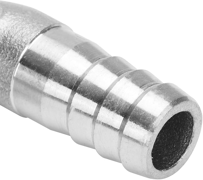 DERNORD 1/2" Hose Barb x 3/8" Male NPT Stainless Steel 90 Degree Elbow- Home Brew Pipe Fitting