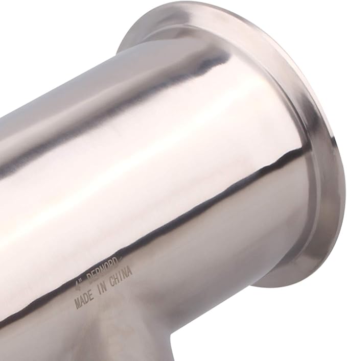 DERNORD Clamp Tee 3 Way Stainless Steel 304 Sanitary Fitting Fits 4" Ferrule Tri-clamp (Pipe OD 102mm)