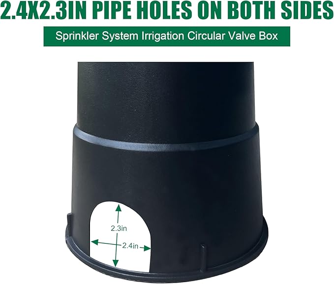 12 Sets Durable PP Valve Boxes Anti Slip 6 In Circular Sprinkler Valve Box, Plastic Round Irrigation Box with lid for Garden Yard Outdoor Lawn Grassland Ground Farm,Water Meter Box Cover