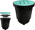 Catch Basin with Fiber Glass Grate-25x25x40 in. Round Catch Basin for Drainage with Debris Basket,French Drain Catch Basin Without Reserved Hole for Yard,Downspout,Lawn,Municipal Pipeline