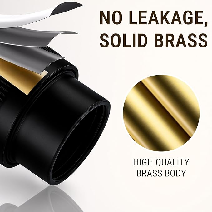 G-Promise All Metal Shower Head Shut Off Valve, G1/2" Shower Flow Control Valve for Handheld or Bidet Sprayer (Matte Black)