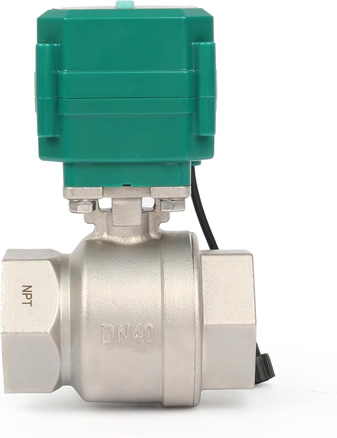 U.S. Solid 1-1/2" Smart Motorized Ball Valve - Stainless Steel Remote App Mobile-control Electrical Ball Valve with Manual Switch, Plug Connection