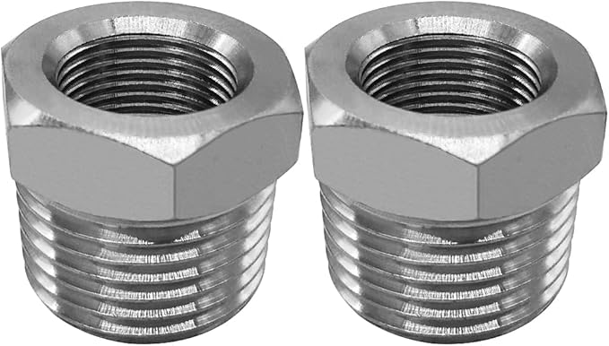 Beduan Stainless Water Line Adapter 3/8 Female to 1/2 NPT Male Reducer - Compression Fitting for Kitchen Bathroom Faucet Supply Hose, Stop Valve, Pipe Connector (Pack of 2)