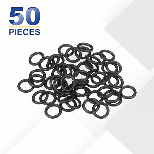 HARFINGTON 50pcs Nitrile Rubber O-Rings 9.5mm OD 6.5mm ID 1.5mm Width Metric Buna-N NBR Sealing Gasket Plumbing Sealing Repair O Rings for Car Auto Vehicle Repair Faucet Air Gas