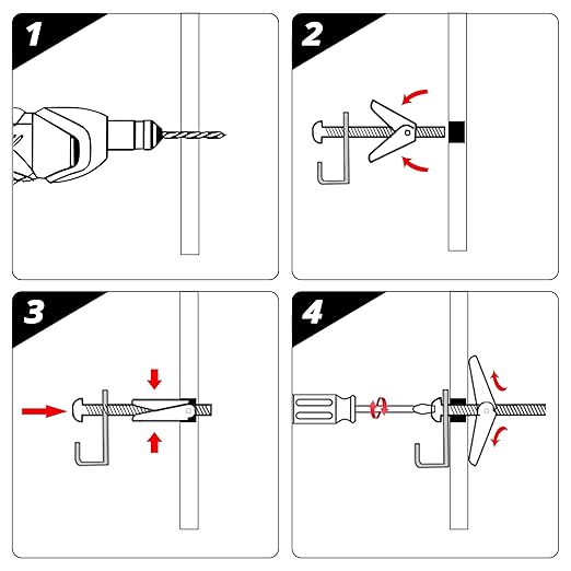 HASWARE Toggle Bolt Zinc Plated Steel and Wing Nut for Hanging Heavy Items on Drywall 3/16x3 (12 Pack)