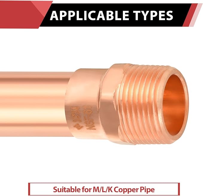 (Pack of 10) EFIELD 3/4-Inch Copper Male Adapter C x MNPT, LF Copper Plumbing Fittings with Sweat Solder X MNPT Connection,(COPPER061)