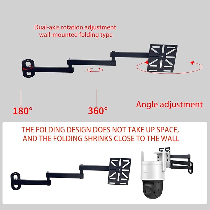 Movable L-Shaped Dome Camera Bracket, Used for Wall-Mounted Installation of Security Dome Cameras, Camera Installation, (Movable L-Shaped Bracket + Wall-Mounted Bracket) (7.8in+7.8in+7.8in)