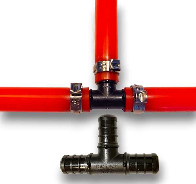 PEX 60 Pack 1/2" Tees, Couplings and Elbows, Poly PPSU Crimp Pex Fittings (F2159) With Elbows (20 PCS), Tees (20 PCS) and Straight Couplings (20 PCS), Fittings Combo for Whole House Plumbing Array