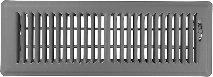 Shoemaker 4x14 Floor Register – Storm Gray Heavy Duty Metal Floor Vent Cover for Home Floors - Premium Forced Air Vent Covers