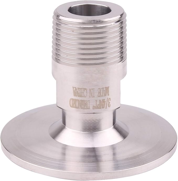 DERNORD 2'' Tri clamp Adapter to 3/4 inch MNPT Thread Ferrule Sanitary Pipe Fitting