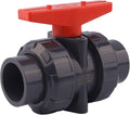 DERNORD PVC True Union Ball Valve with Full Port, EPDM O-Rings, and Reversible PTFE Seats,Rated at 200 PSI (1 1/4 inch Socket)