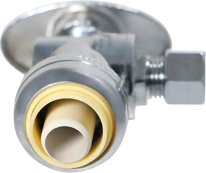 XFITTING OD Compression 1/4 Inch x 1/2 Inch Push Fit Valve, Push Fit Angle Valve, 30-1-7=2XX, 2 Pieces