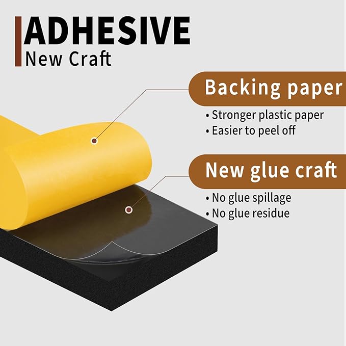 Yotache Foam Seal Tape 3 Rolls 1/4" W X 1/8" T, High Density Adhesive Foam Weather Strip Seal for Window and Door, 50 Ft Length (3 X 16.5 Ft Each)