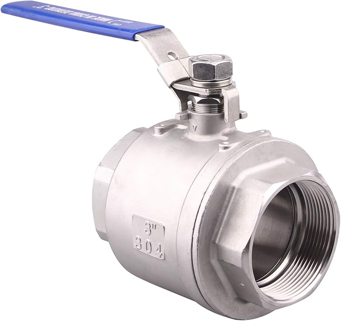 DERNORD Stainless Steel 304 Ball Valve, Full Port Heavy Duty for WOG with Locking Device (3" NPT)