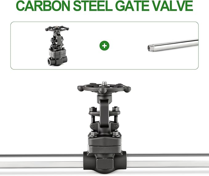 TAISHER 1PCS Forging of Carbon Steel Gate Valve, 1" NPT Female Rotary Sluice Valve With Wheel Handle, For Water, Oil, Gas