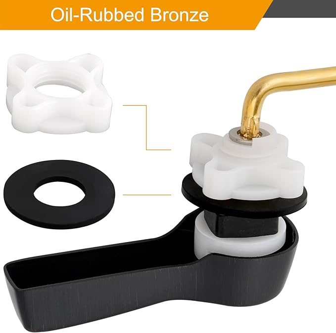 Hibbent 2 Pack Universal Front Mount Toilet Handle Tank Flush Lever Replacement Handle with 2 Pieces Stainless Steel Flapper Chains for Most Front Mount Toilets- Oil-Rubbed Bronze Finish