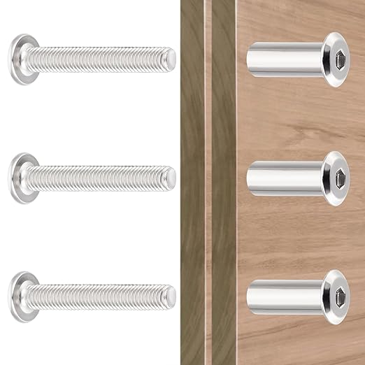 25Pcs M6x35mm-Silver Hex Socket Cap Bolts for Binding Posts, General Hardware & Connecting Rivets (25, M6x35mm)