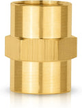 100-PCs HeSun Brass Pipe Fitting, 1/4" NPT Female x 1/4" NPT Female Hex Pipe Adapter
