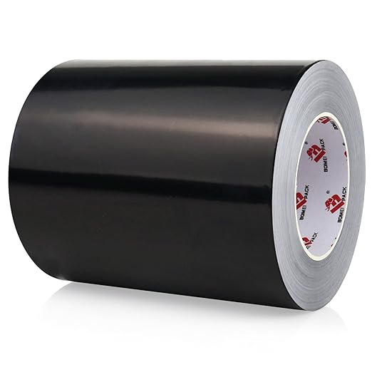 BOMEI PACK Black Aluminum Tape,Black Foil Tape HVAC Sealing & Patching Hot Cold Air Duct Tape Aluminum Foil Tape for Pipe, Metal Repair, HVAC, Air Ducts, Insulation (6 Inch)