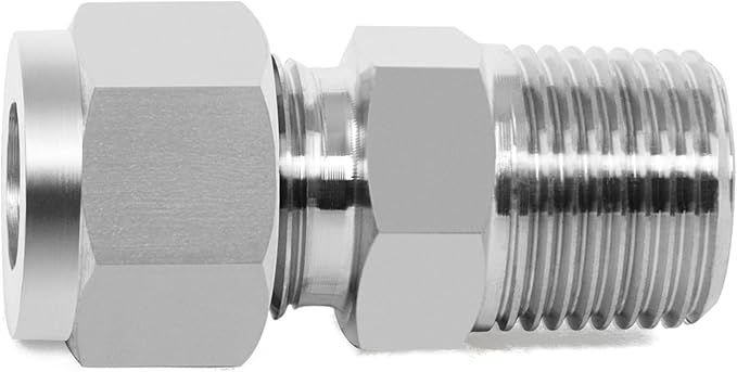 ChillWaves 304 Stainless Steel Compression Tube Fitting, 3/4" OD x 3/4" NPT Male Compression Union Connector(1-PACK)