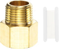 PATIKIL Brass Pipe Fitting, 1Pcs 3/8" NPT Male to 3/8" NPT Female Pipe Reducer Adapter Extension Connectors Brass Fittings for Water Gas Refrigeration