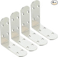 Alise 4Pcs Stainless Steel L Brackets for Shelves, Small Floating Shelf Brackets, 90 Degree Right Angle Bracket, Heavy Duty Metal L Bracket Corner Brackets for Wood Furniture (Brushed, 3.94X3.94 in)