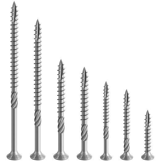 #8 * 1" 304 Stainless Steel Deck Screws, (634pcs) 2 lbs.Exterior Wood Screws, Rust Resistant epoxy Coated, Bronze, T20 Star Bit