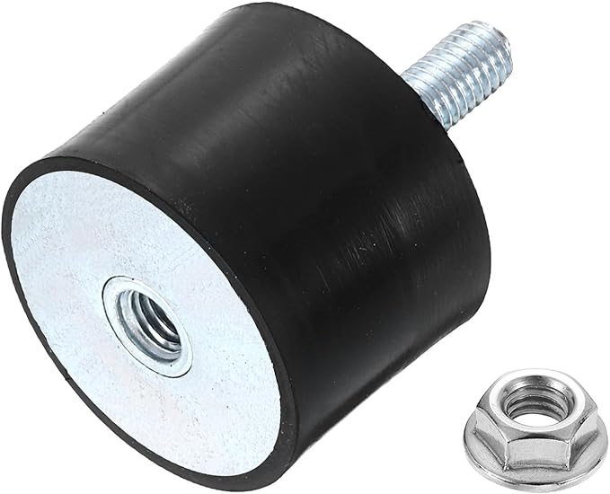 uxcell M8 Rubber Mounts, 1Pcs 40x30mm(DxH) Rubber Cylindrical Anti Vibration Isolator Shock Absorber with Lock Nut for Car Bobbin Generator Air Compressors