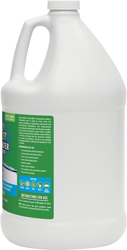 Green Water Tracing & Leak Detection Flourescent Dye - 1 Gallon