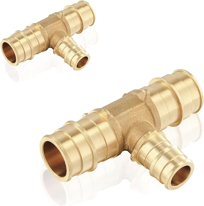 50-Pack HeSun PEX-A Fitting, 3/4"x3/4"x1/2" Expansion Tee, PEX Expansion Fitting Tee, ASTM F1960(PEX1960120-50)